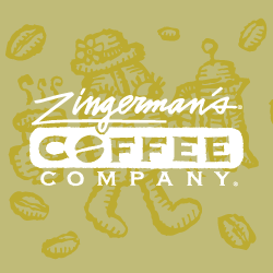 Zingerman's Coffee logo with illustrated background.