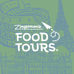 Zingerman's Food Tours logo with illustrated background.